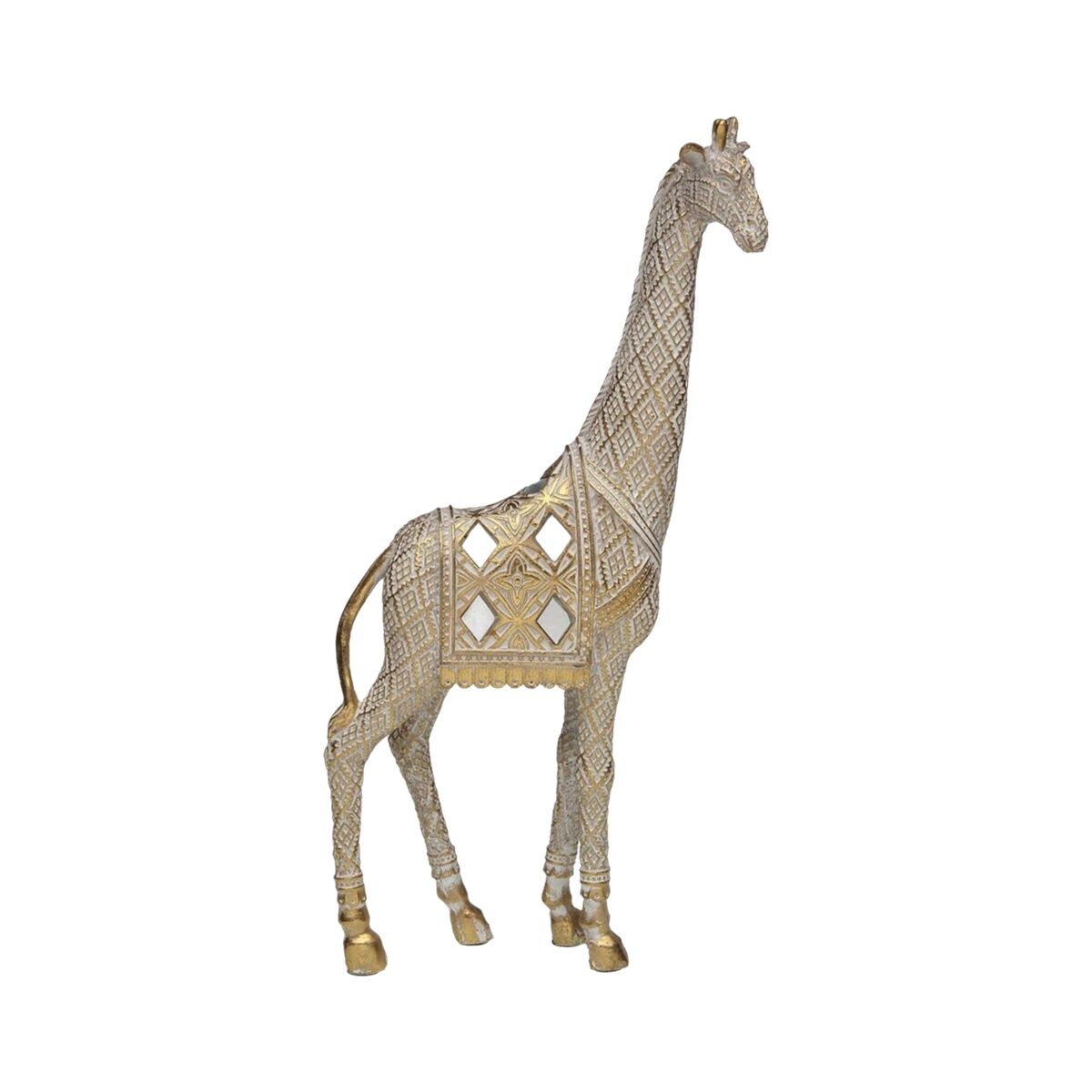 Kirahvi koriste, kultainen resiini 5 x 27 x 13,8 cm, koristehahmo sisustukseen