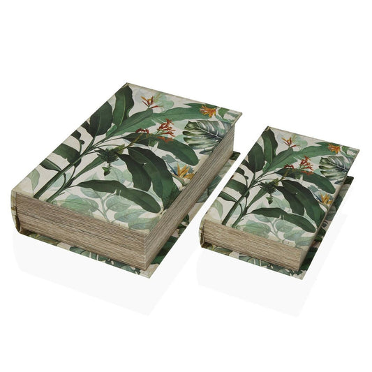 Kirjarasia trooppinen, kangaspäällyste & MDF 7 x 27 x 18 cm, 2 kpl