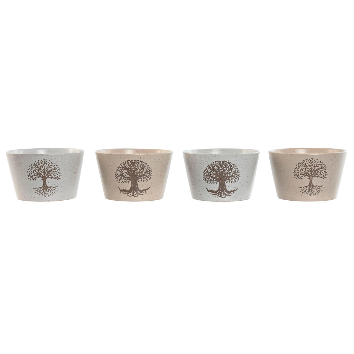 Kivitavarakulho 570 ml, 13 x 13 x 8 cm, 4 kpl, valkoinen & beige, mattapinta