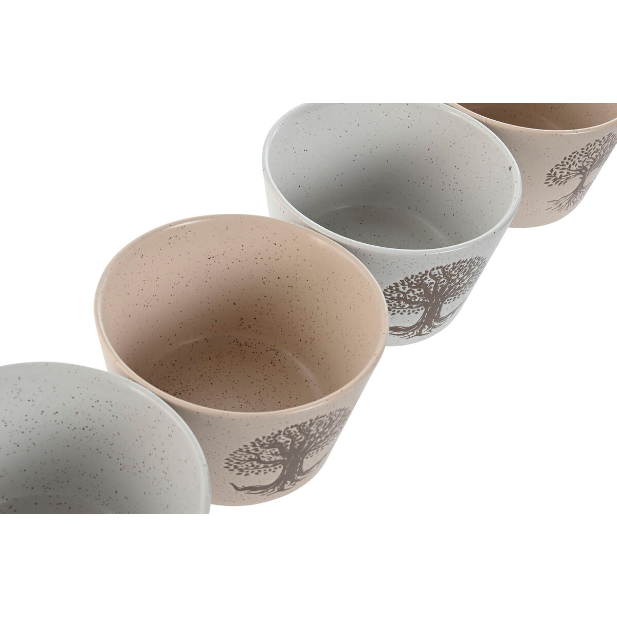 Kivitavarakulho 570 ml, 13 x 13 x 8 cm, 4 kpl, valkoinen & beige, mattapinta