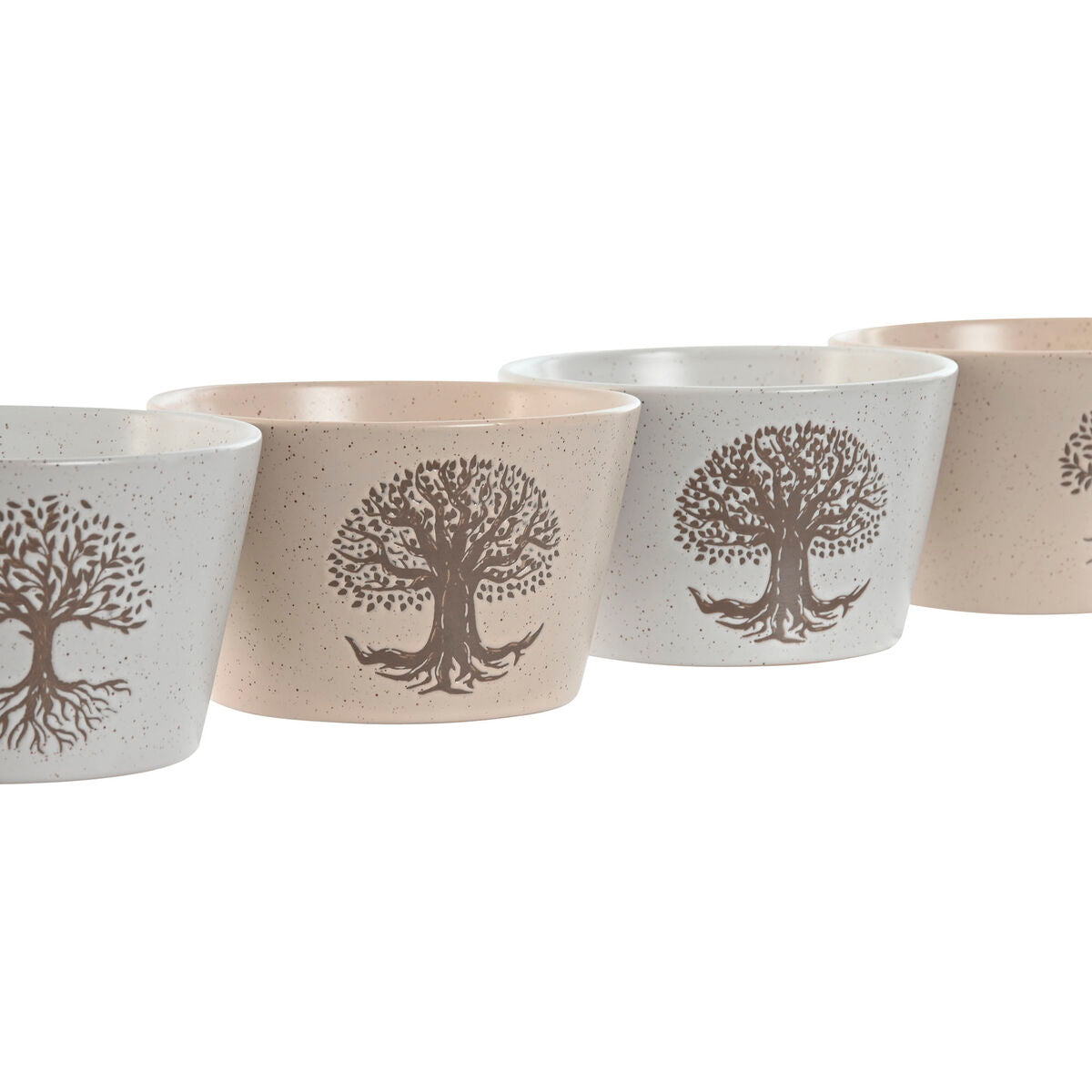 Kivitavarakulho 570 ml, 13 x 13 x 8 cm, 4 kpl, valkoinen & beige, mattapinta