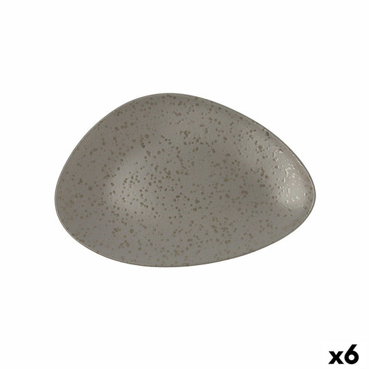 Litteä lautanen Ø 29 cm, kolmikulmainen harmaa, tiskikone & uuni - 6 kpl