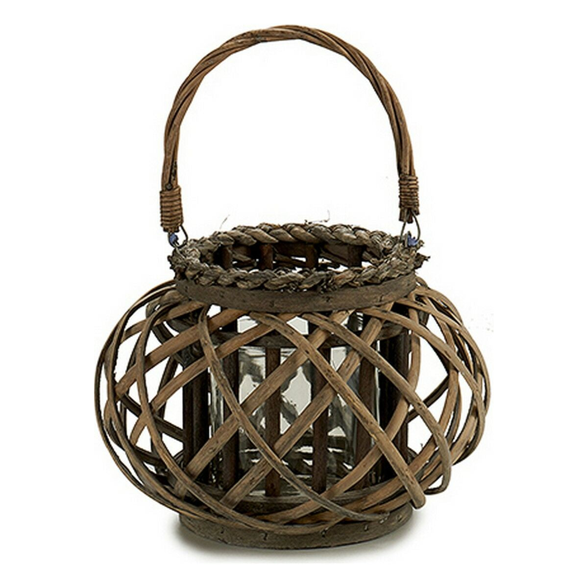 Lyhty korista lasilla, ruskea, sisä- ja ulkokäyttöön 30×18,5×23 cm, 6 kpl