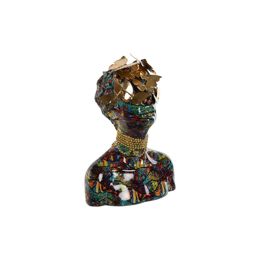 Koristebusti monivärinen, hartsi, kultalehdet & helmet, 26 x 18,5 x 34–37 cm
