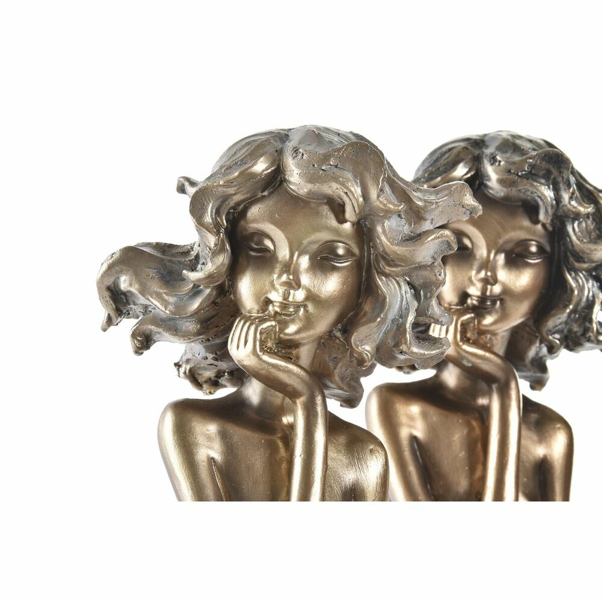 Koristehahmo nainen, kullattu & turkoosi resiini 9 x 10 x 35 cm, 2 kpl moderni