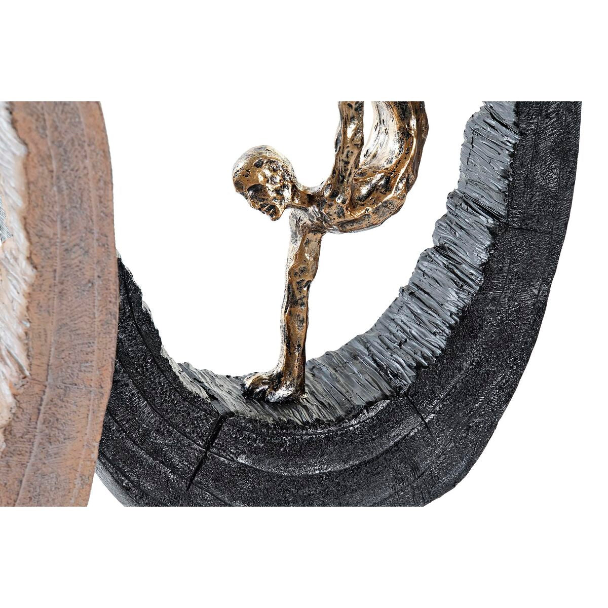 Koristehahmo 2 kpl, musta & kullattu resin, moderni henkilö, 24 x 8 x 36 cm