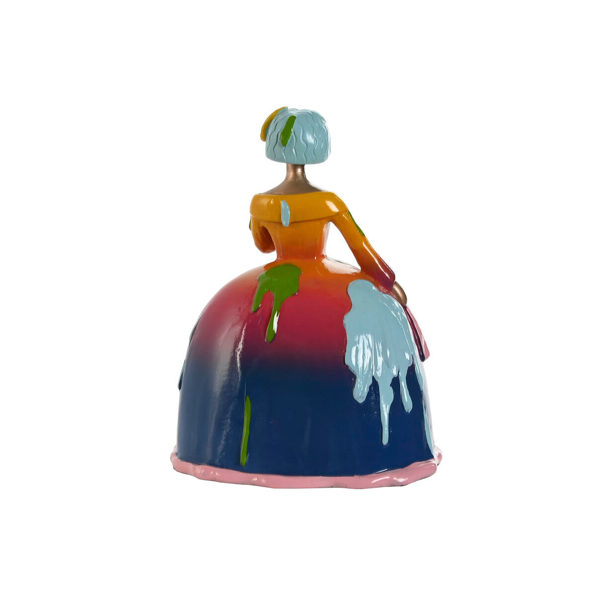 Koristehahmo 3 kpl, monivärinen naisfiguuri 17×13×21 cm, hartsi, sisustukseen