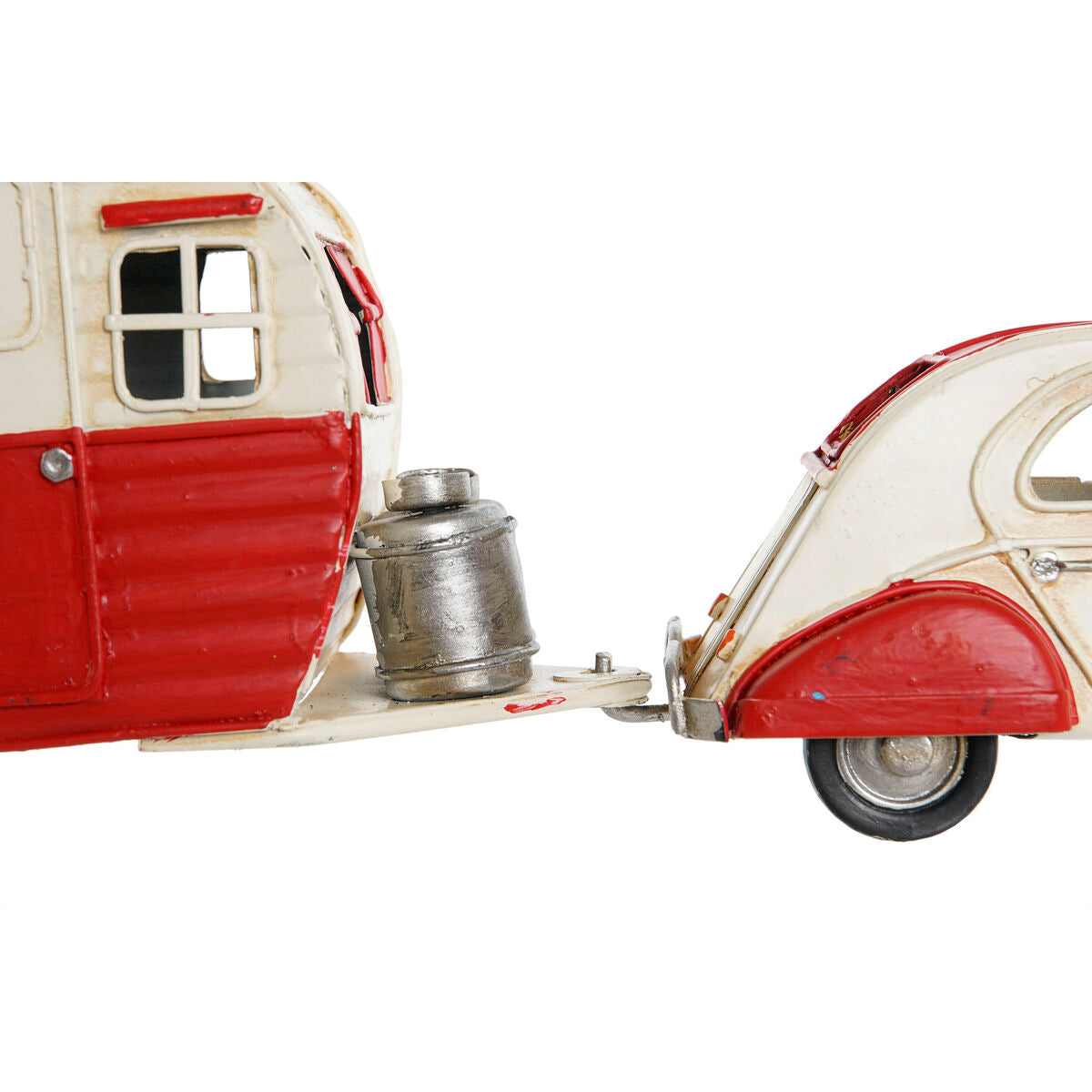 Koristehahmo 3 osaa, retroauto & vaunu, metalli, sekavärit, 32x8,5x13 cm