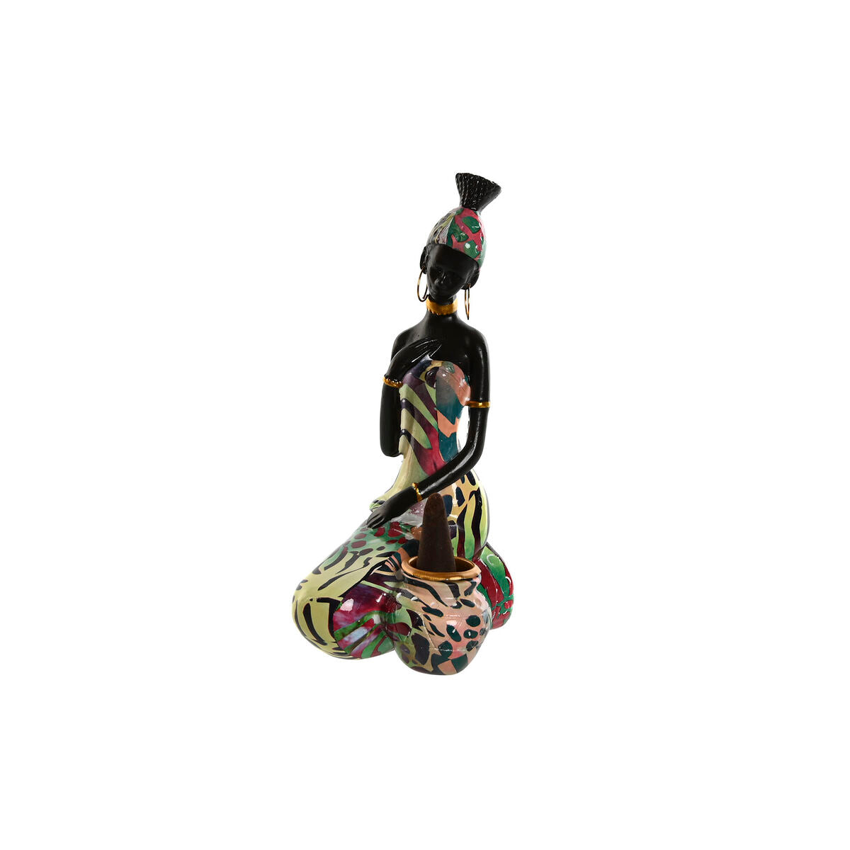 Koristehahmo afrikkalainen nainen 2 kpl, keramiikka, monivärinen, 9×7×16,5 cm