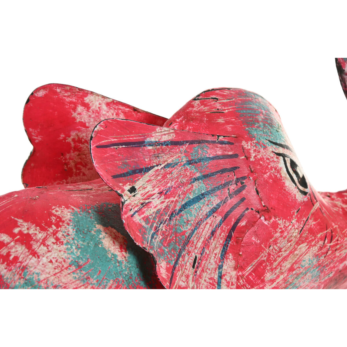 Koristehahmo elefantti 2 osaa, metallia, sininen & fuksia, 40 x 12 x 40 cm