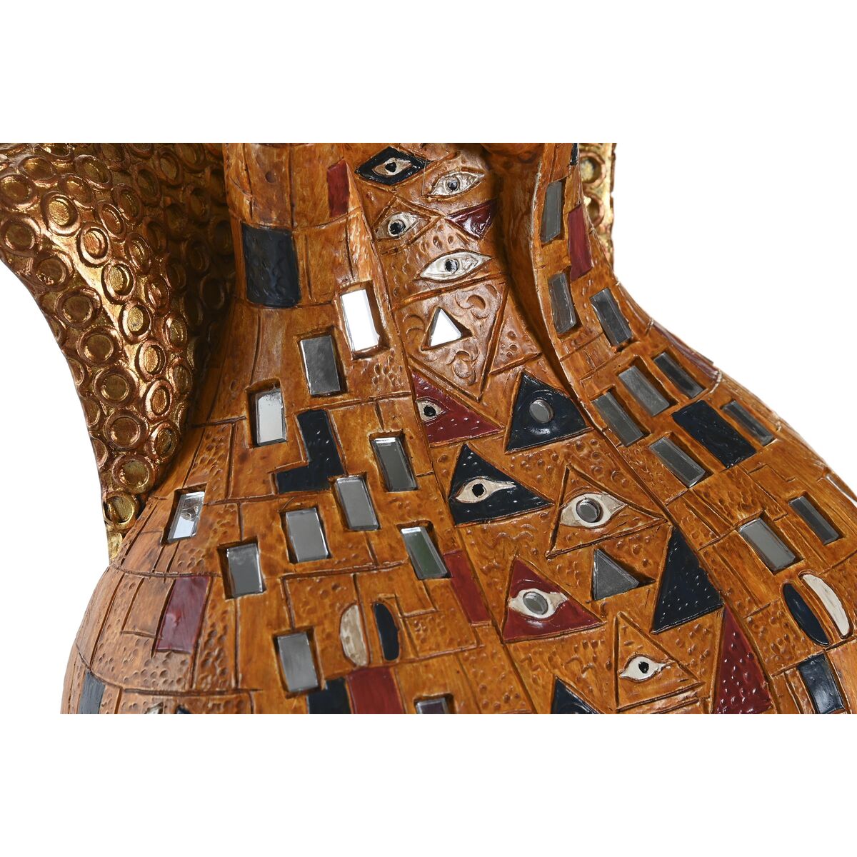 Koristehahmo hartsi keltainen naisfiguuri 21,5 x 18,5 x 31 cm perinteinen