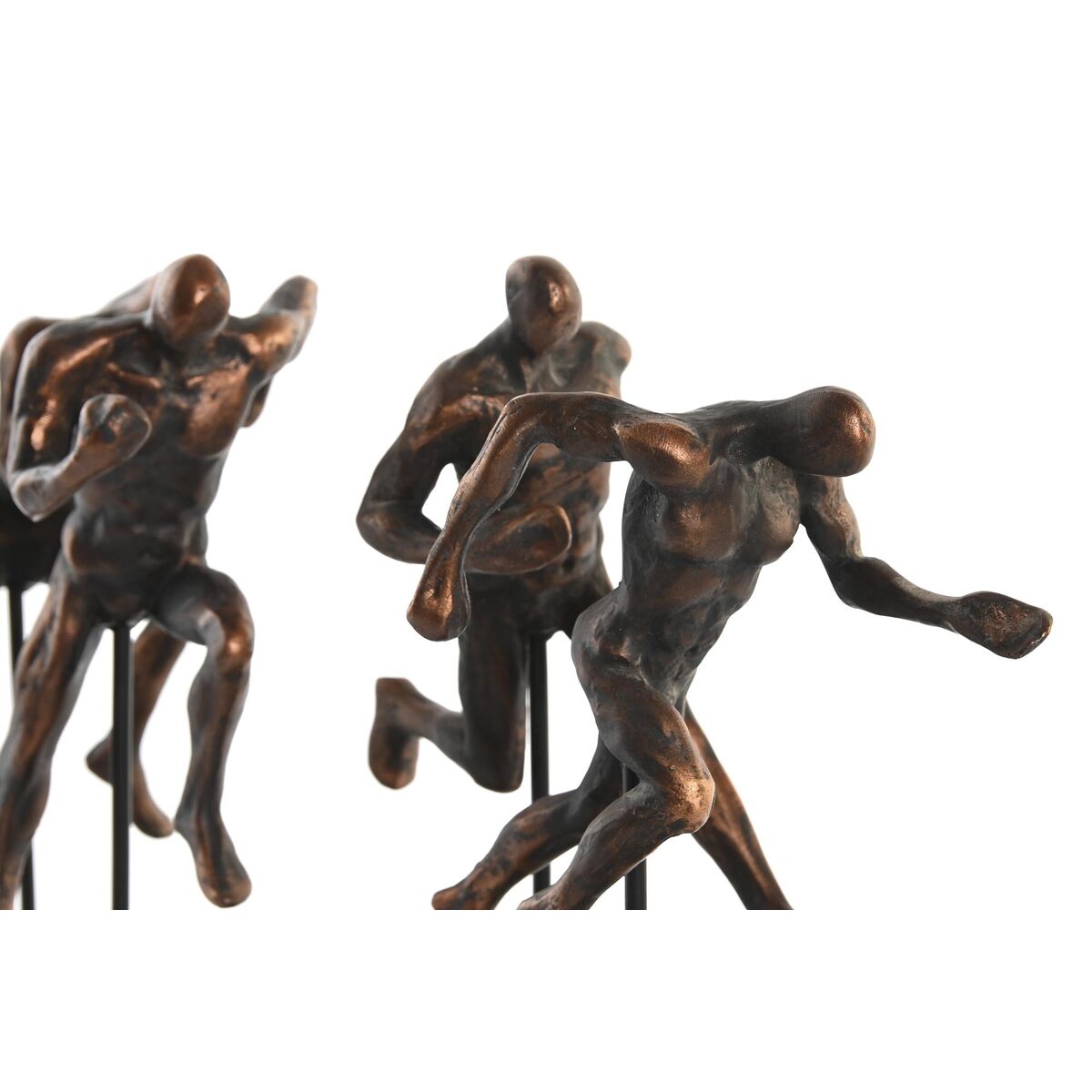 Koristehahmo juoksijat kupari metallihartsi moderni 43 x 11,5 x 19 cm pöydälle