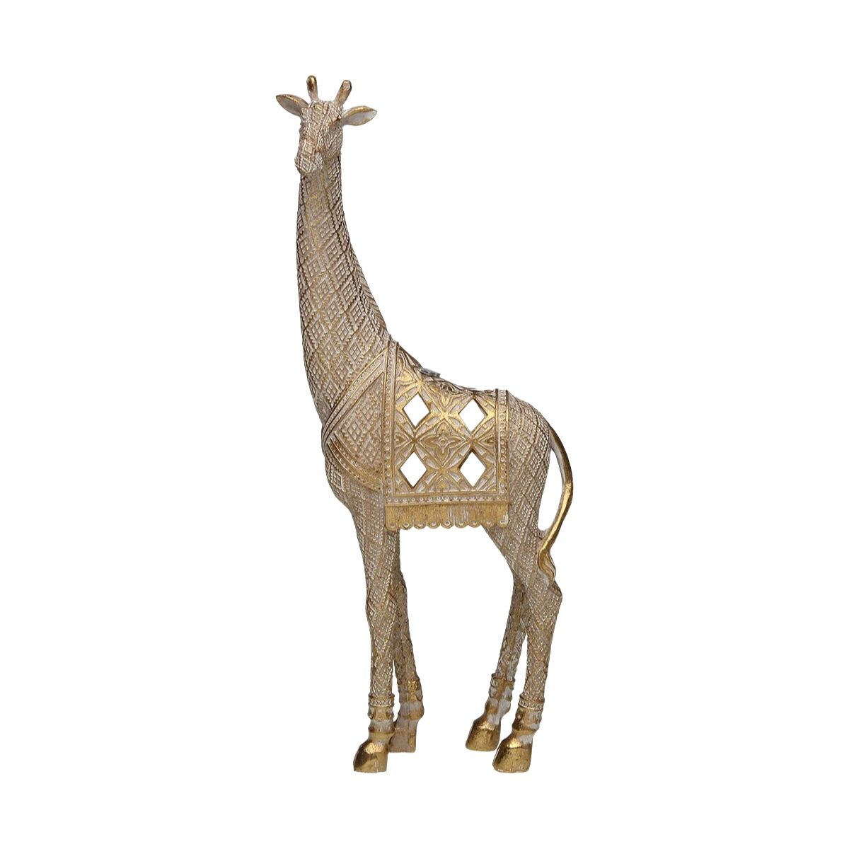 Koristehahmo kirahvi kultainen 30,5 cm, resiini sisustusesine pöydälle & hyllylle