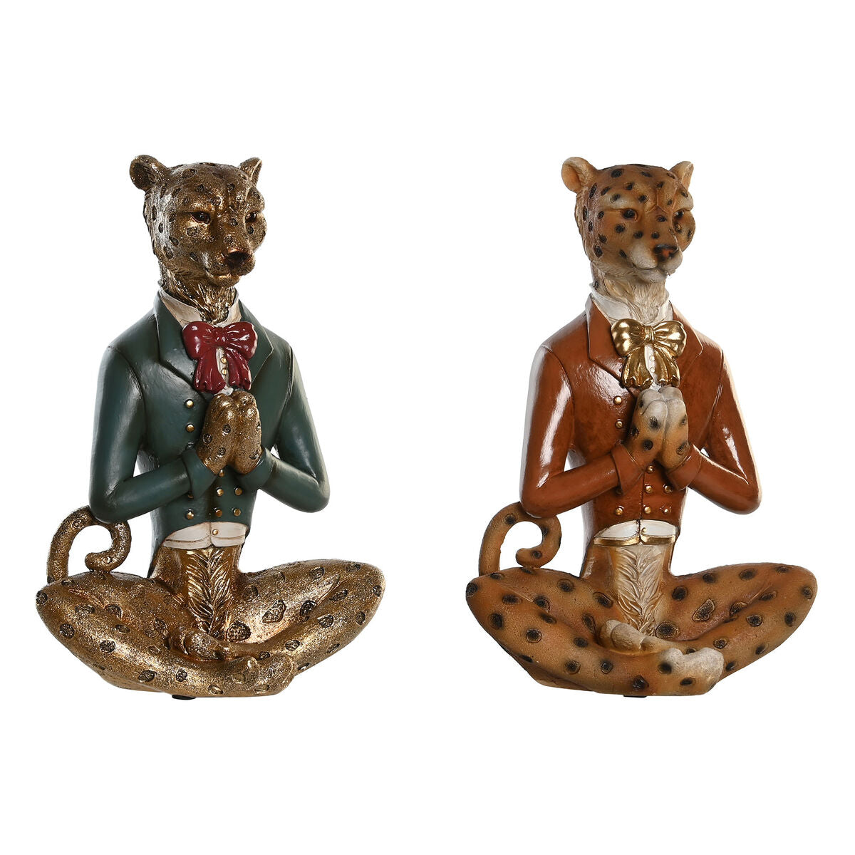 Koristehahmo leopardi, kullattu, resiini 16 x 9,5 x 23 cm, 2 kpl, pöytäkoriste