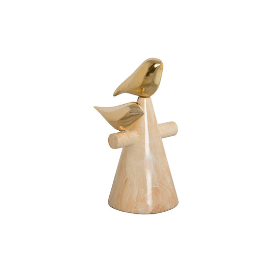 Koristehahmo linnut, kullattu norsunluu hartsi 16,5 x 14 x 27 cm romanttinen