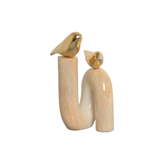 Koristehahmo linnut posliini, kullattu norsunluu, romanttinen 19 x 11,5 x 27 cm