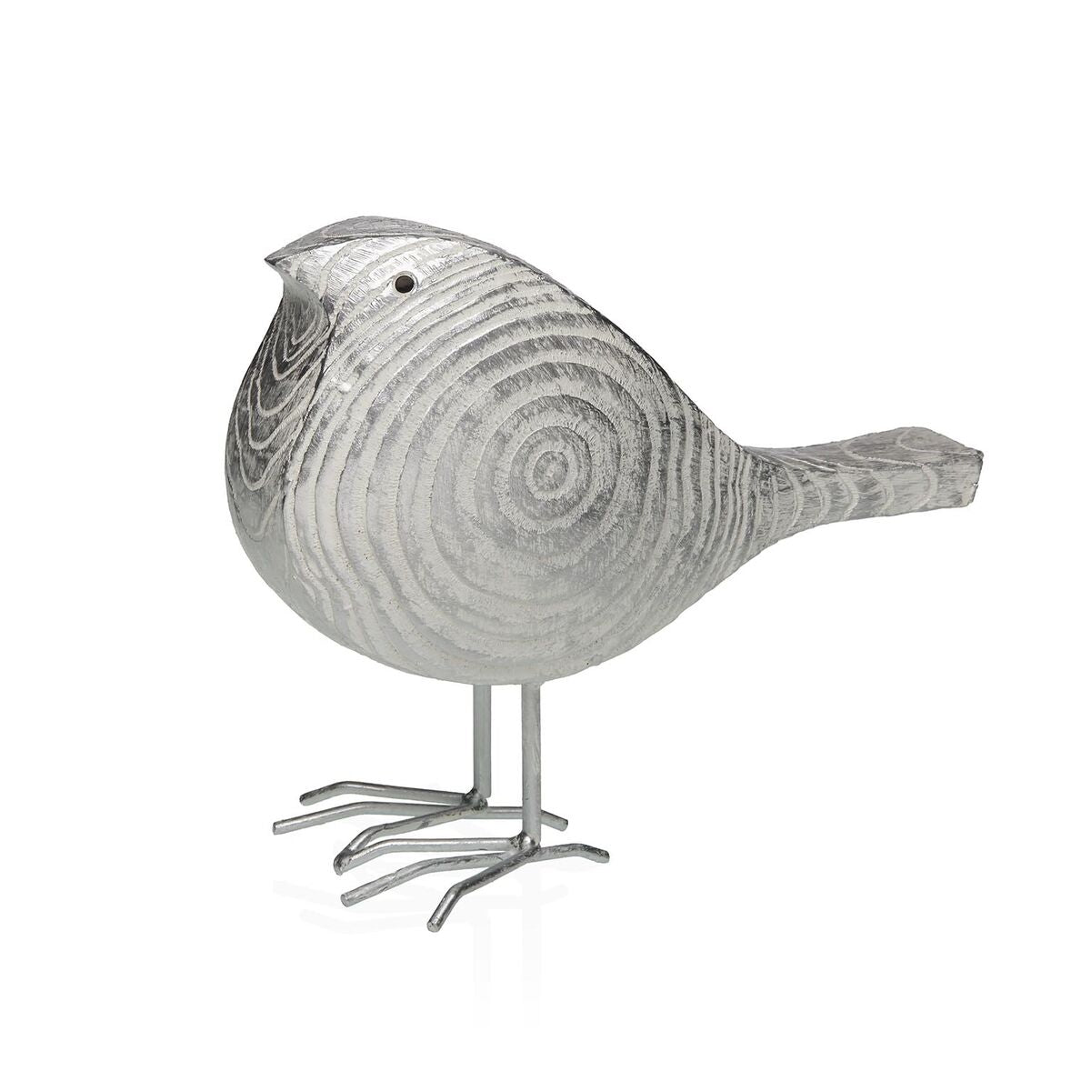 Koristehahmo lintu resiinistä harmaa, 10,5 x 19,5 x 23 cm, sisustukseen