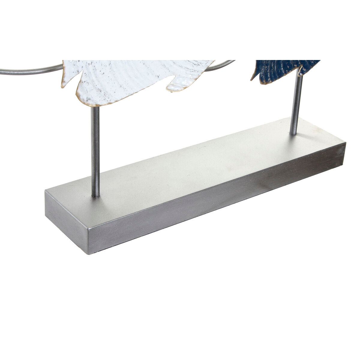 Koristehahmo metalliset kalat 63 x 9 x 44 cm, 2 kpl, harmaa sininen valkoinen