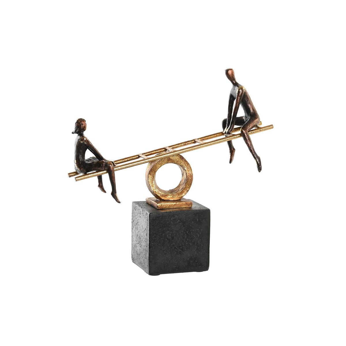 Koristehahmo musta-kullanvärinen metalli & hartsi moderni 27 x 9 x 27,5 cm