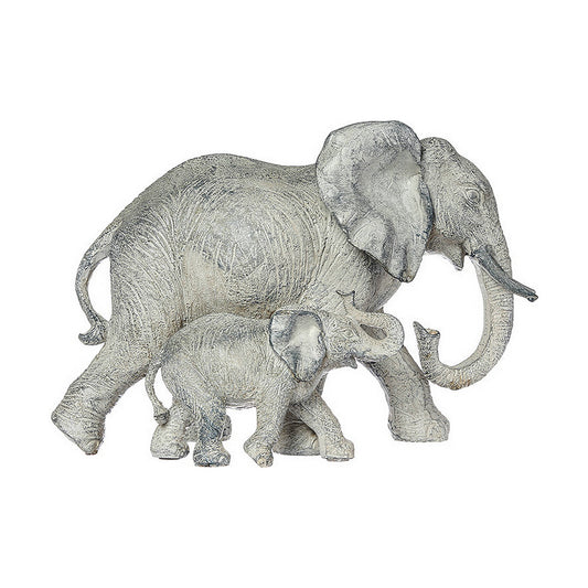 Koristehahmo norsu hartsi 15,5×22,5×12 cm, äiti & poikanen, antiikki, sisustus