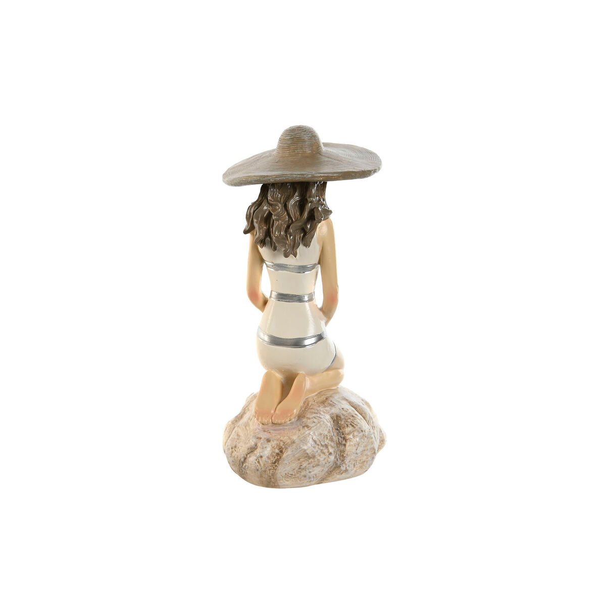 Koristehahmo, resin 12x8,5x20 cm, 2 kpl, valkoinen beige, välimeren nainen