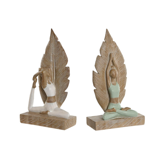 Koristehahmo scandi hartsi 15,5 x 7,5 x 26,5 cm, 2 kpl, valkoinen & vihreä