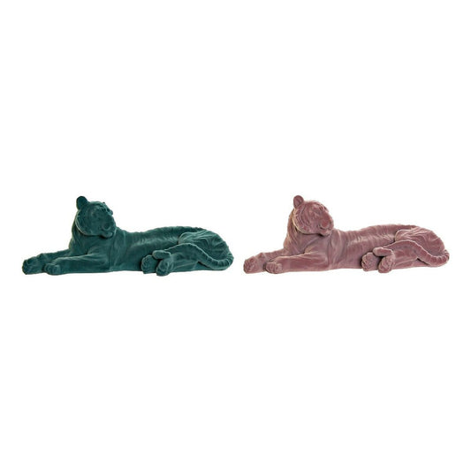 Koristehahmo tiikeri, samettipintainen resiinistä 36 x 17,5 x 13,3 cm, 2 osaa