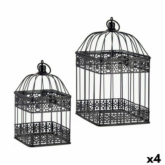 Koristehäkki, metallinen musta, 18 x 35 x 18 & 14 x 14 x 29 cm, setti 4 kpl