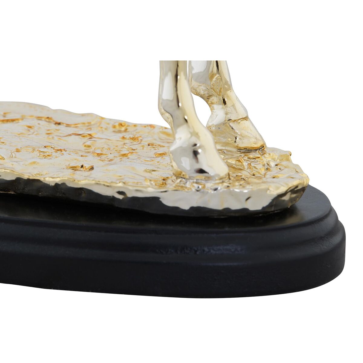 Koristehevonen kullattu, metallinhohto hartsi 30 x 11,5 x 26 cm, musta jalusta