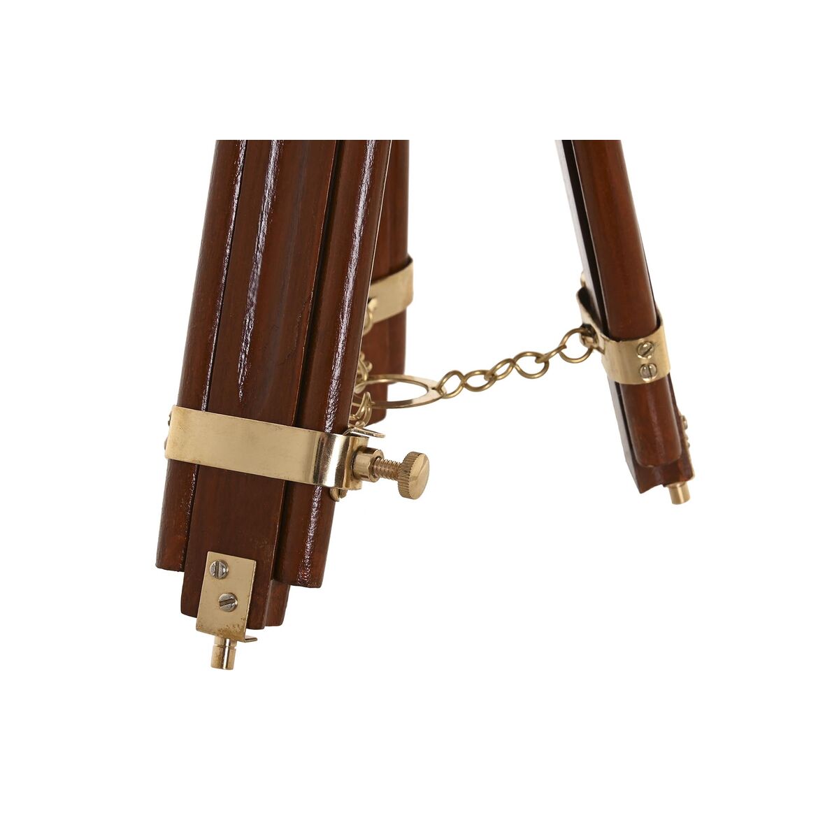 Koristekaukoputki vintage, messinki & mangopuu pöytäkoriste 24×17×34 cm