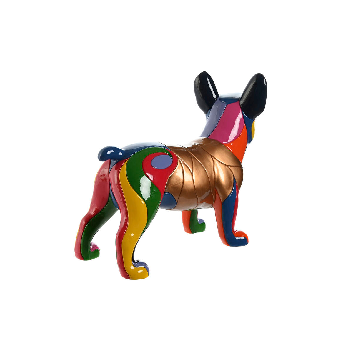 Koristekoira värikäs resiinistä, ranskanbulldoggi sisustukseen 44 x 19 x 35,5 cm
