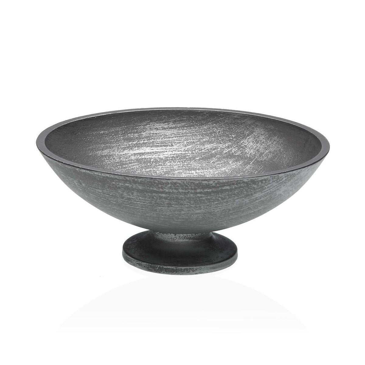 Koristekulho hopea, jalallinen teksturoitu MDF 24,5 x 9 x 24,5 cm, sisustukseen