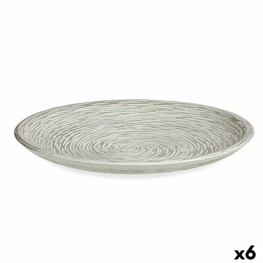 Koristelautanen valkoinen spiraali Ø29 cm, MDF, 6 kpl, sisustukseen & kattaukseen