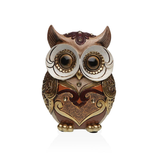 Koristepöllö resiinistä, kultainen 8 x 18 x 12,5 cm, sisustukseen pöydälle