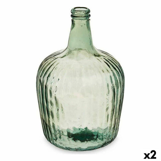 Koristepullo raidallinen 8 l, kierrätyslasia, champagne-väri, 22×37,5×22cm, 2 kpl