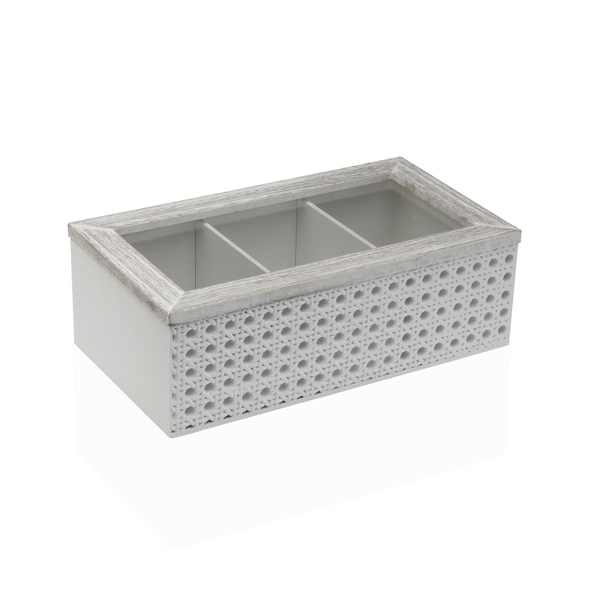 Koristerasia MDF, kolmiosainen säilytysrasia 13×8×24 cm, puunsävyinen pöydälle