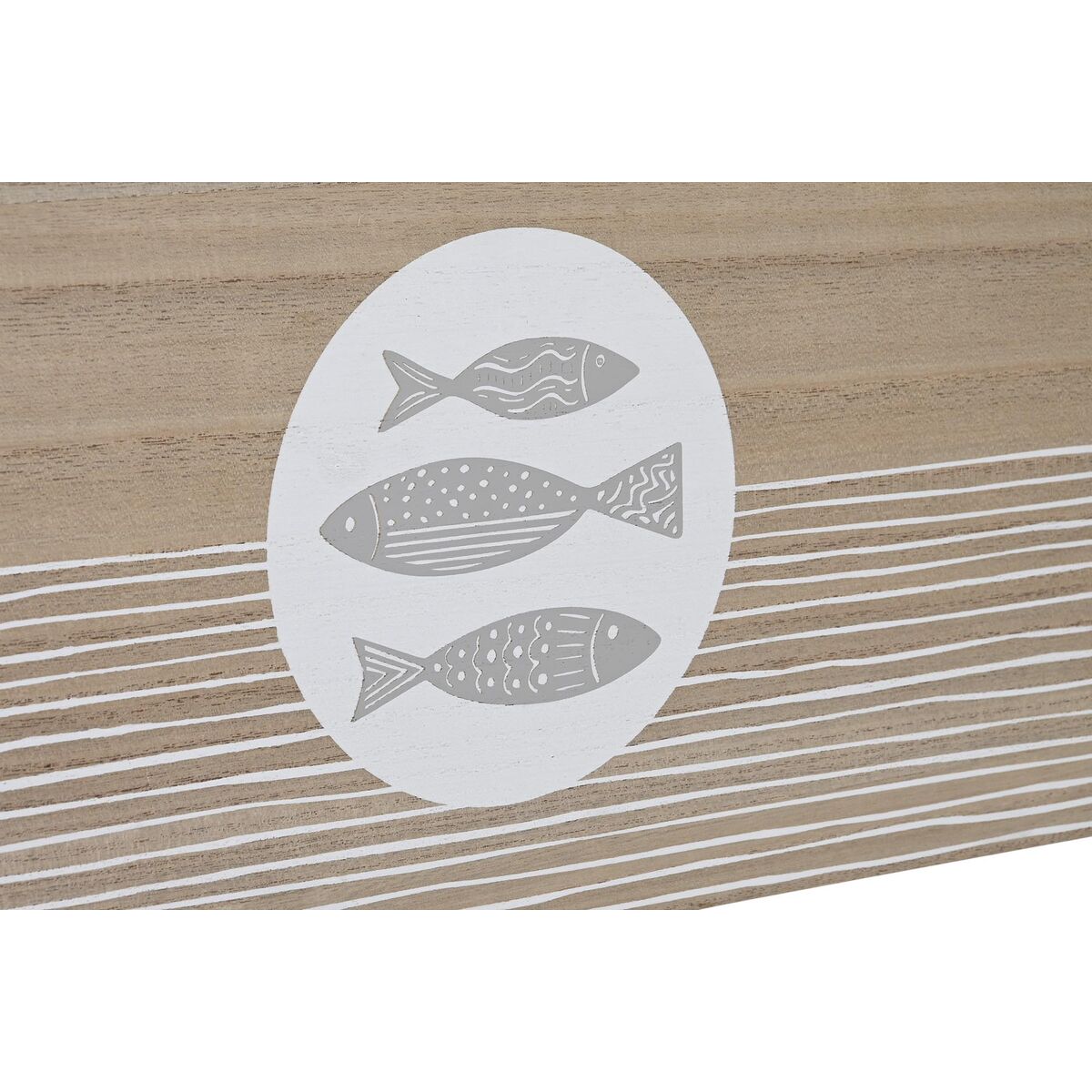 Koristerasia merellinen MDF luonnonpuu, kala-kuvio 50 x 40 x 22,5 cm