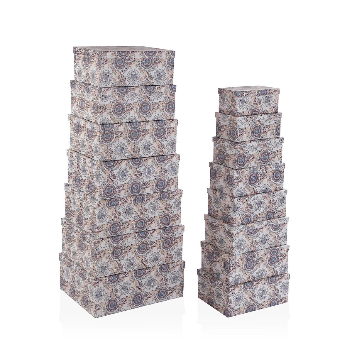 Koristerasiasetti 15 kpl, kartonkiset säilytyslaatikot moniväriset kuvioidut