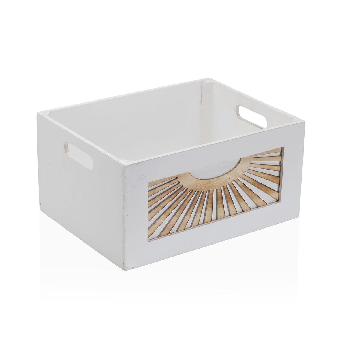 Koristerasiasetti valkoinen puu 4 kpl, säilytyslaatikot eri koot sisustukseen