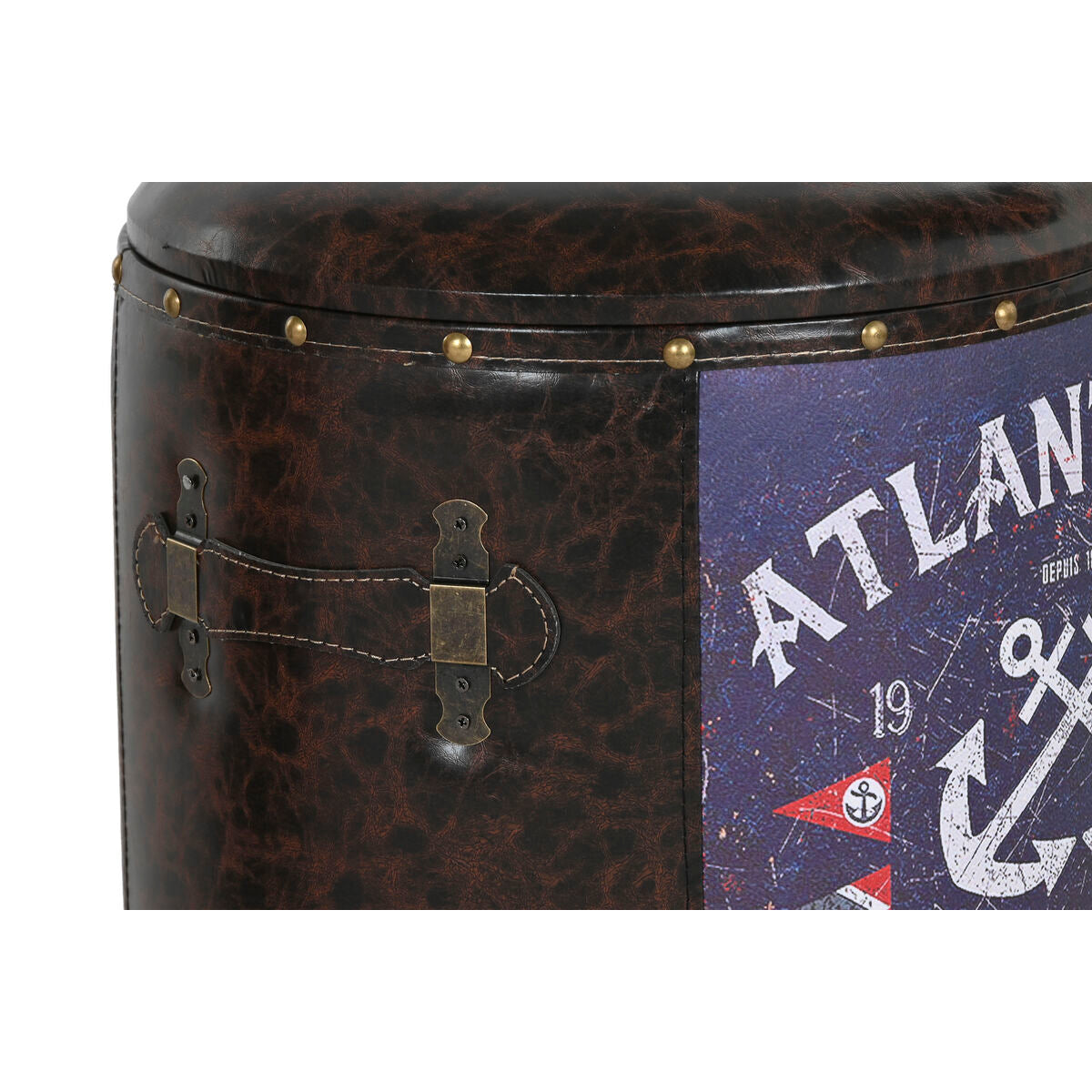 Koristerasiasetti vintage ruskea-multivärinen polyuretaani & metalli 2-osainen