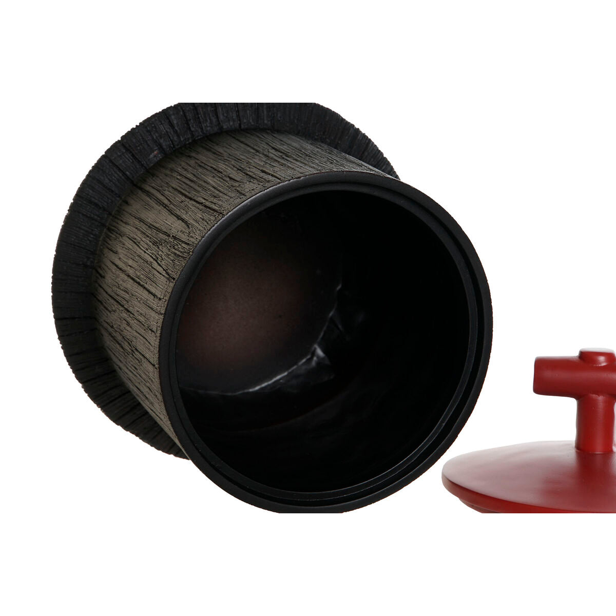 Koristevaasi kansilla musta-punainen hartsi itämainen 22 x 22 x 25 cm