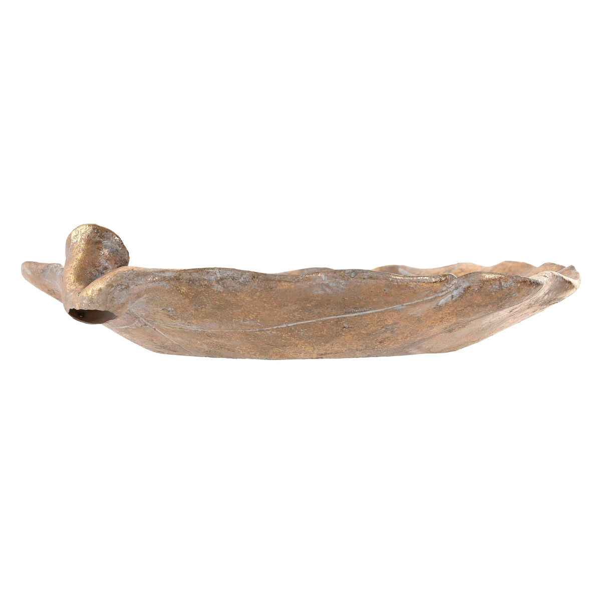 Koristevati kullanvärinen hartsi 33×26×6 cm, lehtimuoto elegantti pöytäkoriste