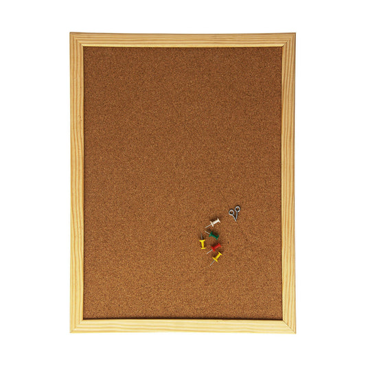 Korkkitaulu 40 x 30 cm, puukehys ruskea - ilmoitustaulu kotiin & toimistoon