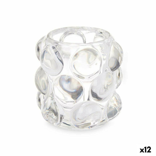 Kynttilänjalka läpinäkyvä kristalli mikrohelmet 8,4 x 9 x 8,4 cm, 12 kpl