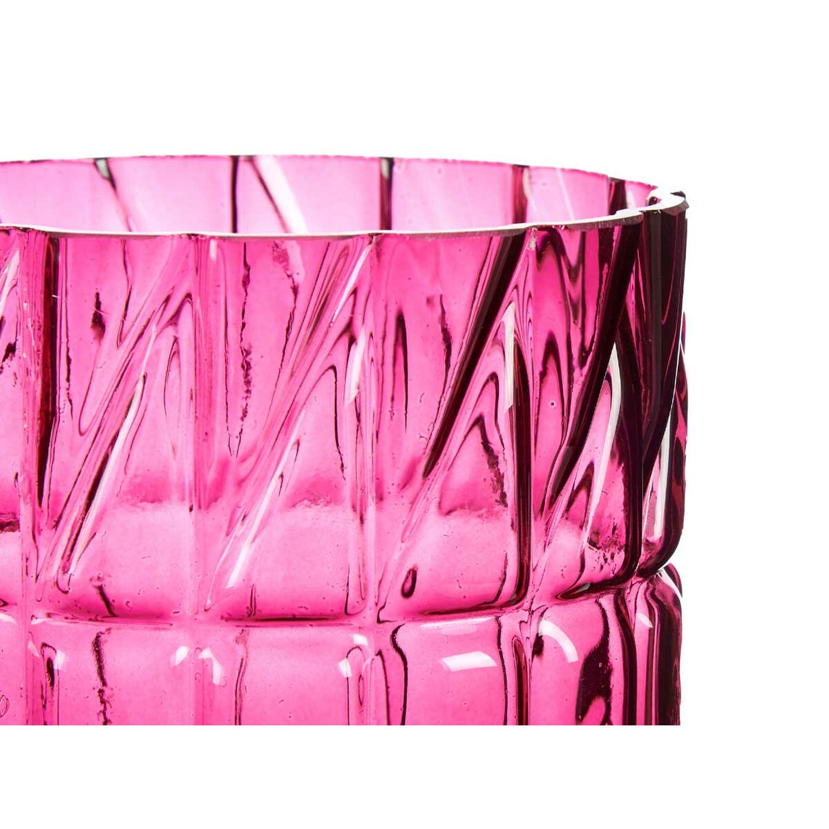 Kristallimaljakko tumma pinkki, kaiverrus 13 x 26,5 x 13 cm, 6 kpl