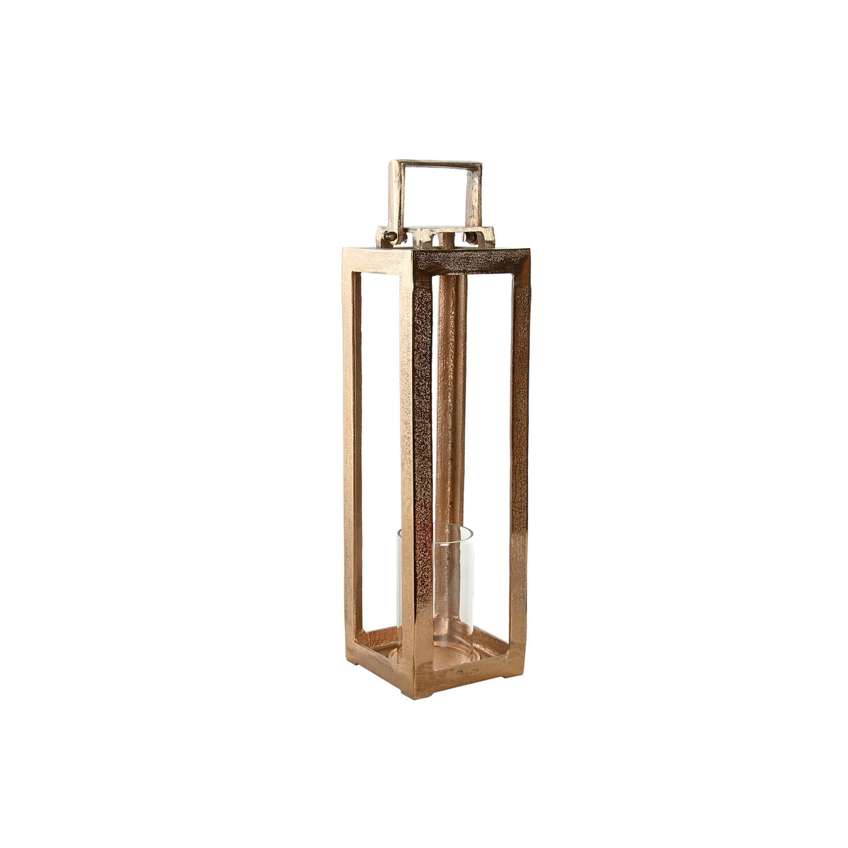 Lyhty kullattu alumiinikehys 15 x 15 x 59 cm, moderni kristallilasikuppi
