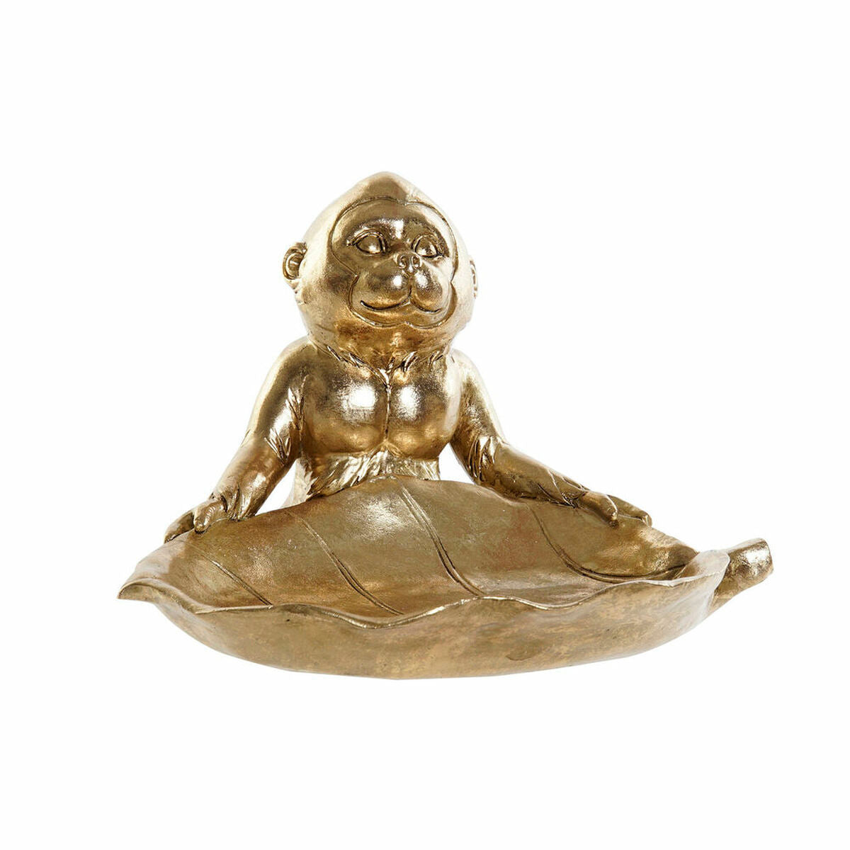 Kultainen apina koristefiguuri, siirtomaatyylinen resiini 23 x 20,4 x 14,8 cm