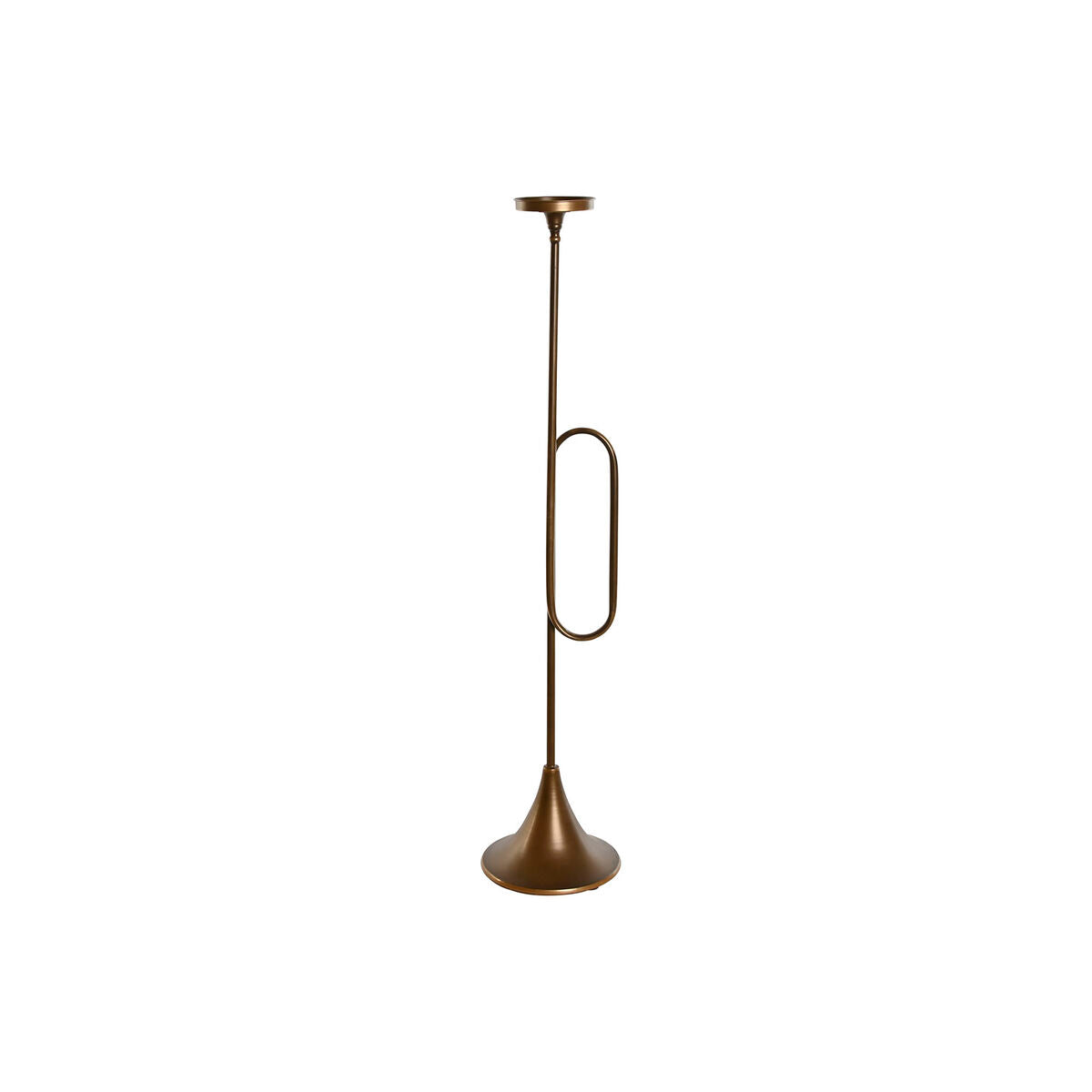 Kynttilänjalka metallinen 98 cm, kultainen elegantti lattiakynttilänjalka