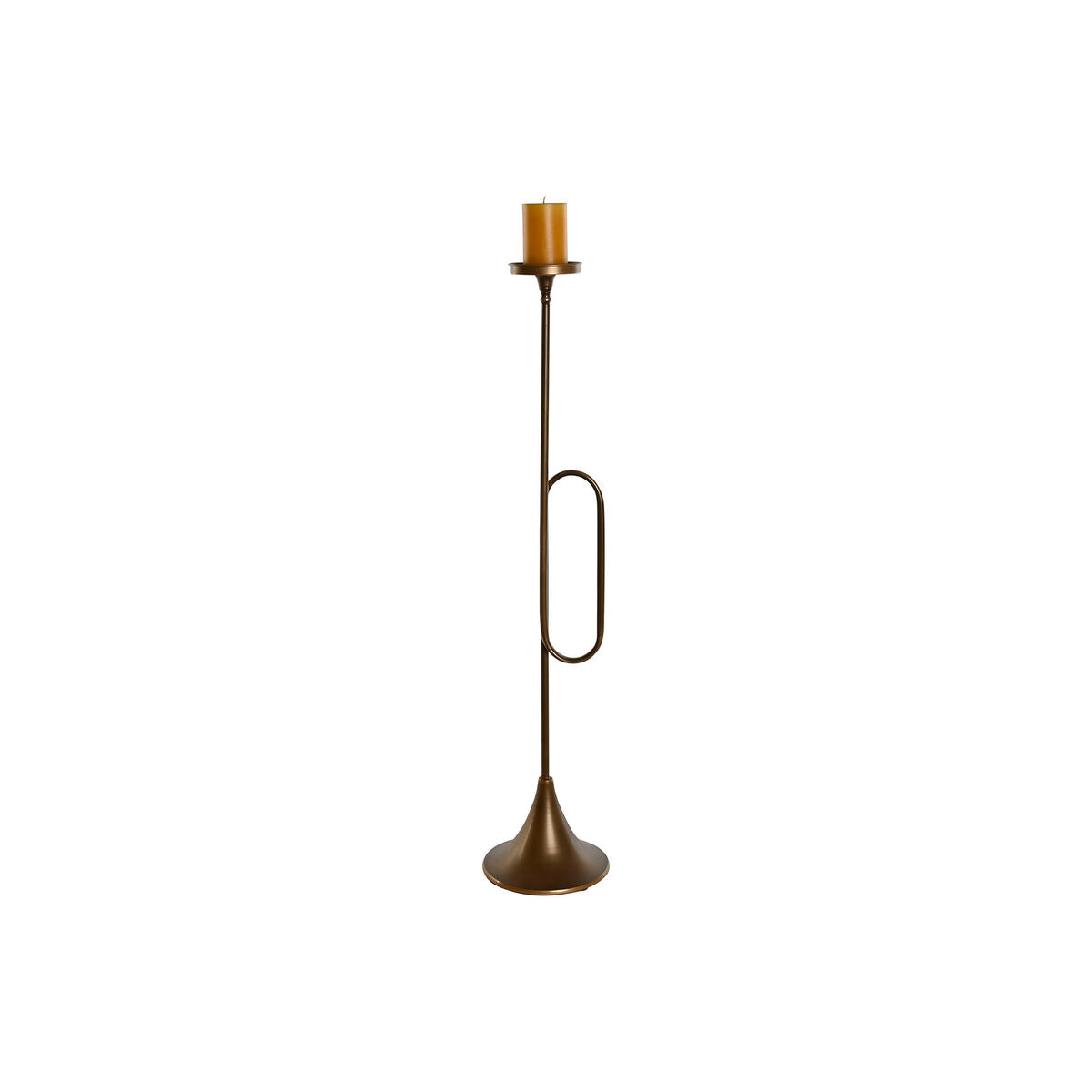 Kynttilänjalka metallinen 98 cm, kultainen elegantti lattiakynttilänjalka