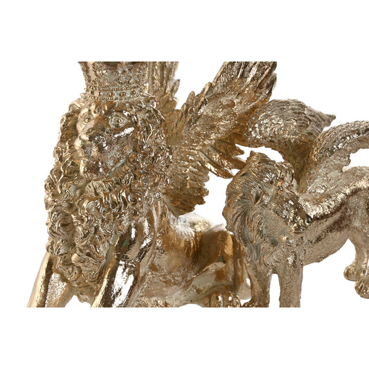 Kultainen leijona koristehahmo, polyresin, 20x10,5x17,5 & 29x13x25 cm (2 kpl)